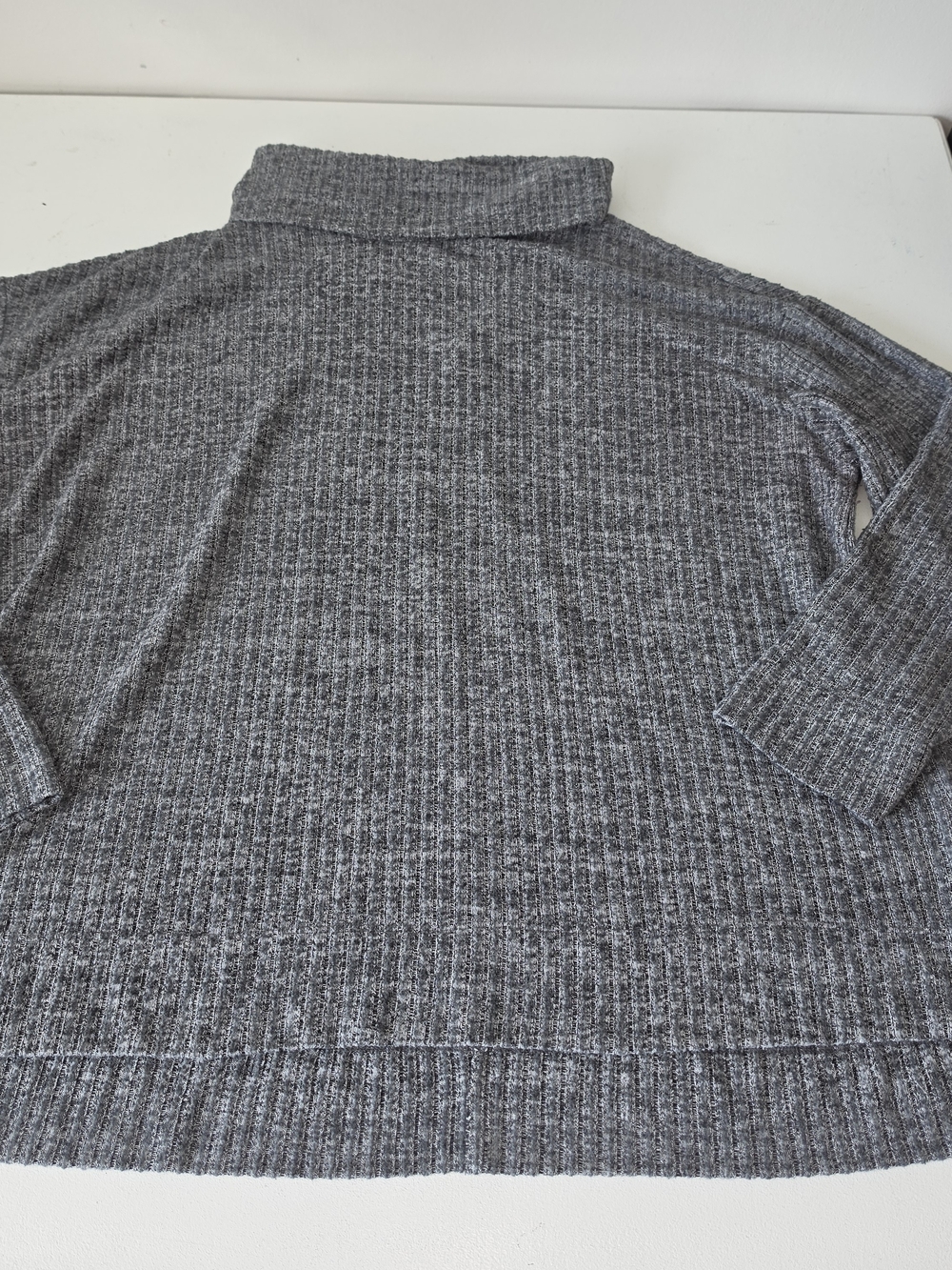 Maeve Charcoal Ribbed Turtleneck Sweater